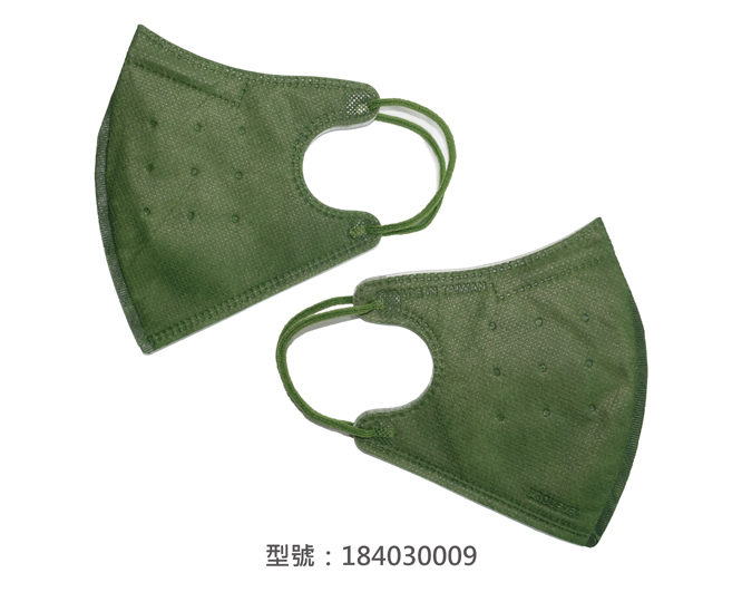 3D立體口罩-細繩/成人(軍綠色)
