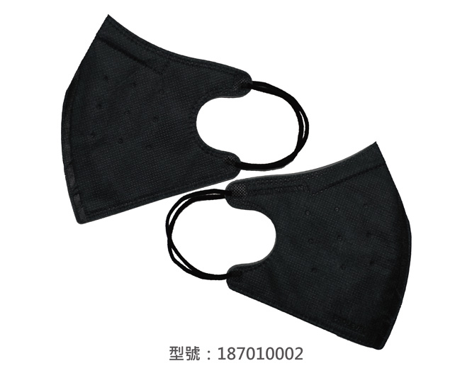 3D立體口罩-細繩/成人(黑色)